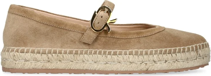 Gianvito Rossi Velour Elda Ballet Flats