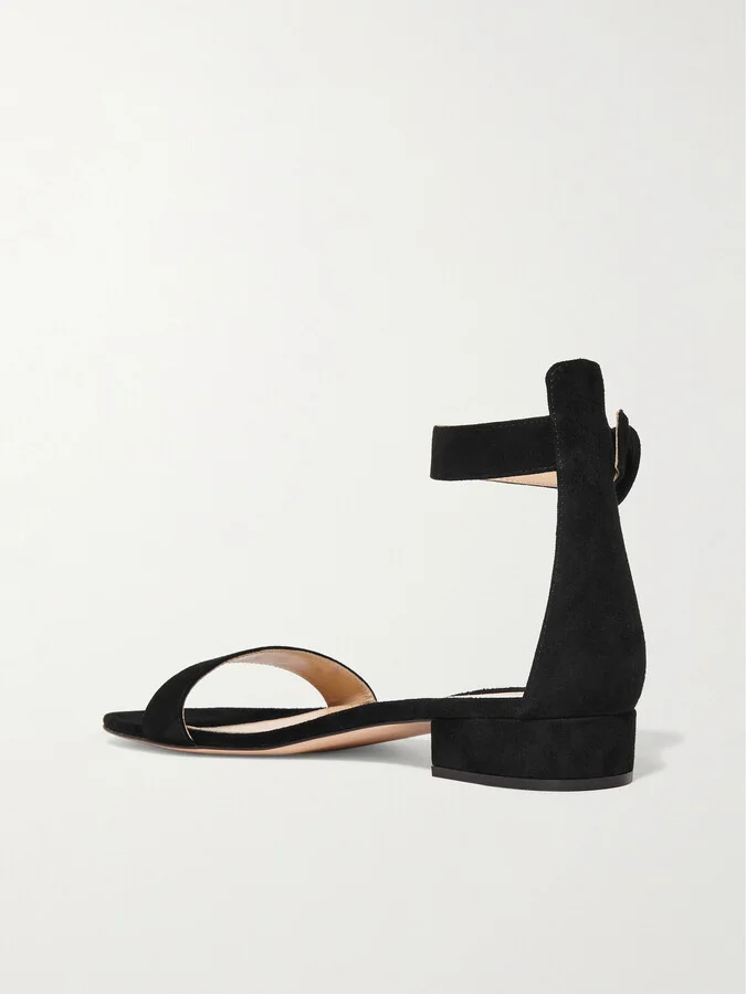 Gianvito Rossi - Versilia 20 Suede Sandals - Black - Image 3