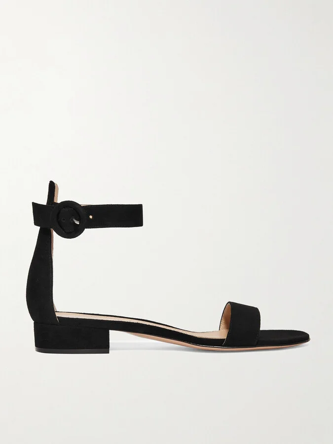 Gianvito Rossi - Versilia 20 Suede Sandals - Black