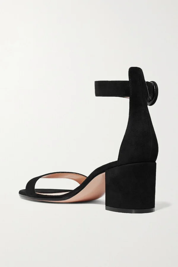 Gianvito Rossi - Versilia 60 Suede Sandals - Black - Image 3