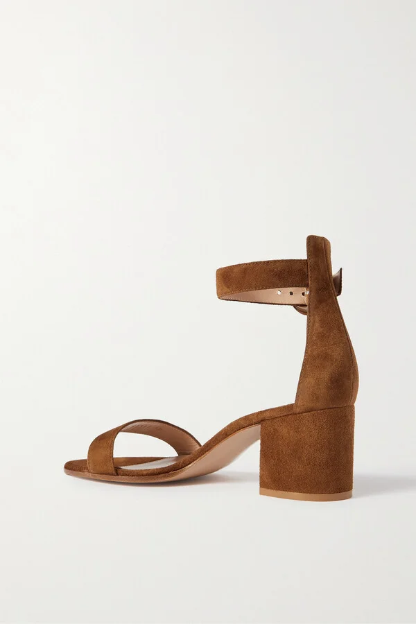 Gianvito Rossi - Versilia 60 Suede Sandals - Brown - Image 3