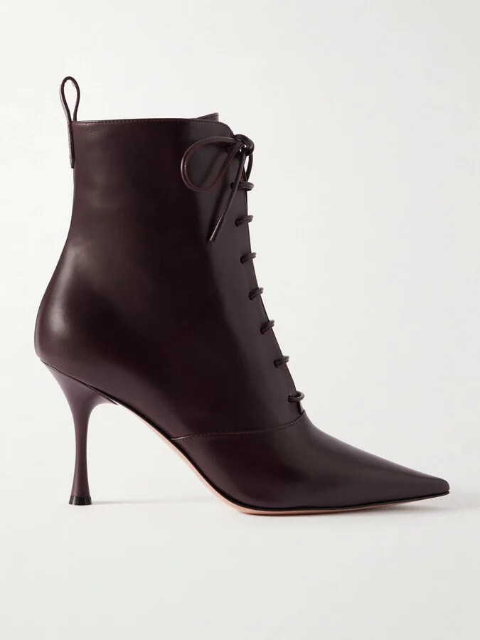 Gianvito Rossi - Vitello 85 Leather Ankle Boots - Burgundy