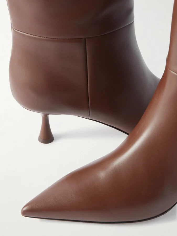 Gianvito Rossi - Vitello Glove 55 Leather Boots - Brown - Image 4