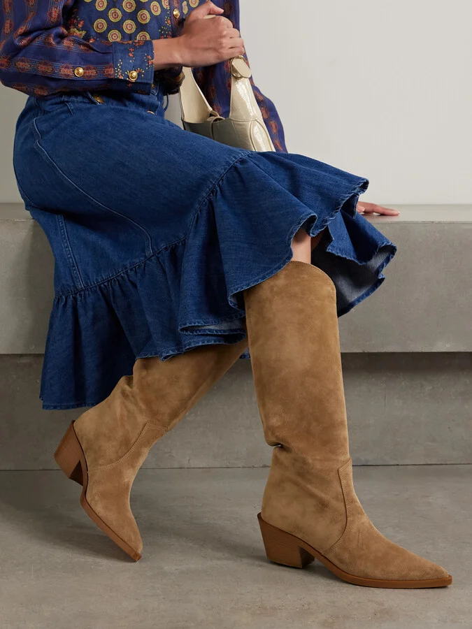 Gianvito Rossi - Waylon 45 Suede Knee Boots - Brown - Image 2