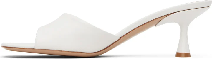 Gianvito Rossi White Ascent 55 Mules - Image 3