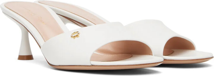 Gianvito Rossi White Ascent 55 Mules - Image 4