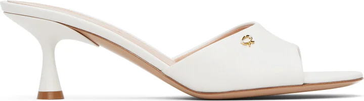 Gianvito Rossi White Ascent 55 Mules