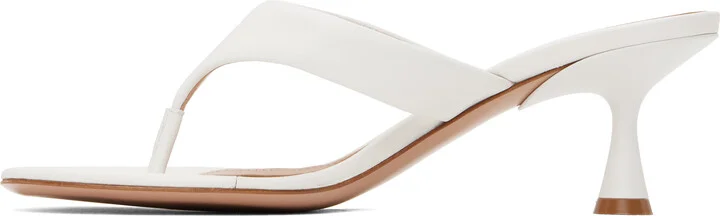 Gianvito Rossi White Ascent Thong 55 Heeled Sandals - Image 3
