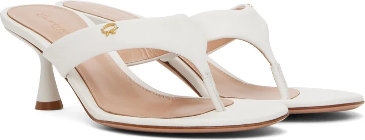 Gianvito Rossi White Ascent Thong 55 Heeled Sandals - Image 4