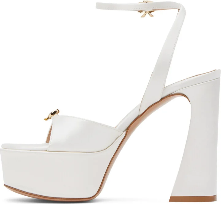Gianvito Rossi White Maddy Heeled Sandals - Image 3