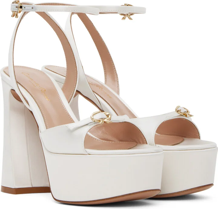 Gianvito Rossi White Maddy Heeled Sandals - Image 4