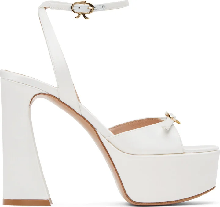 Gianvito Rossi White Maddy Heeled Sandals