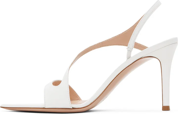 Gianvito Rossi White Mayfair Heeled Sandals - Image 3
