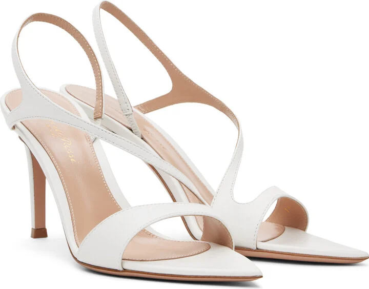 Gianvito Rossi White Mayfair Heeled Sandals - Image 4