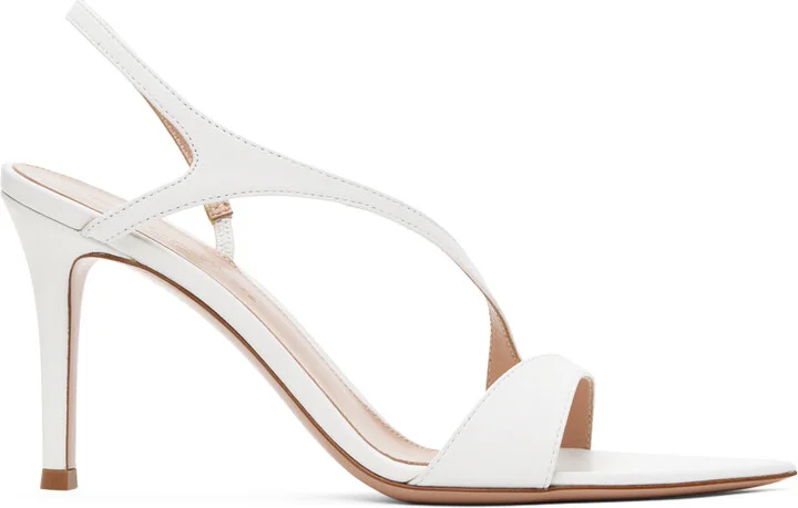Gianvito Rossi White Mayfair Heeled Sandals