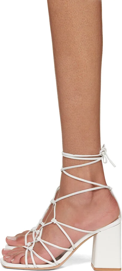 Gianvito Rossi White Minas Heeled Sandals - Image 3