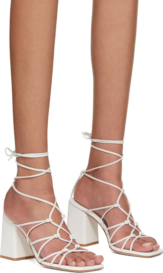 Gianvito Rossi White Minas Heeled Sandals - Image 4