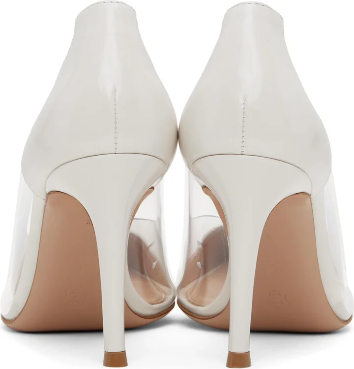 Gianvito Rossi White Plexi 85 Heels - Image 2