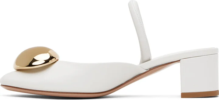 Gianvito Rossi White Sphera 45 Heels - Image 3