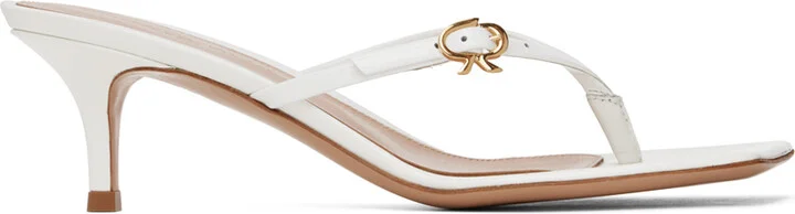 Gianvito Rossi White Thong Heeled Sandals