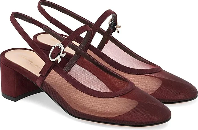 Dark Red Fabric and Leather