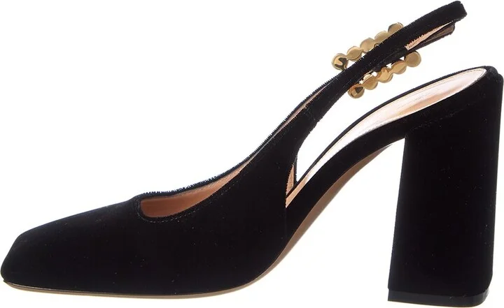 Gianvito Rossi Wondy Leather & Velvet Slingback Pump - Image 2