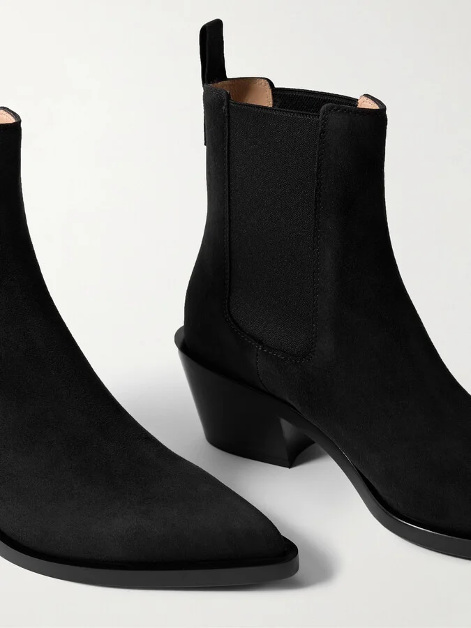 Gianvito Rossi - Wylie 60 Suede Chelsea Boots - Black - Image 4
