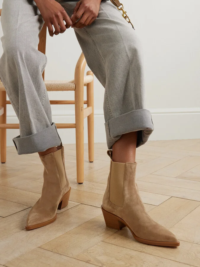 Gianvito Rossi - Wylie 60 Suede Chelsea Boots - Brown - Image 2