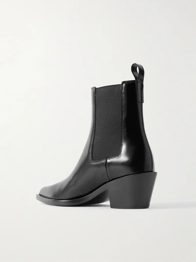 Gianvito Rossi - Wylie Dover 45 Glossed-leather Chelsea Boots - Black - Image 3
