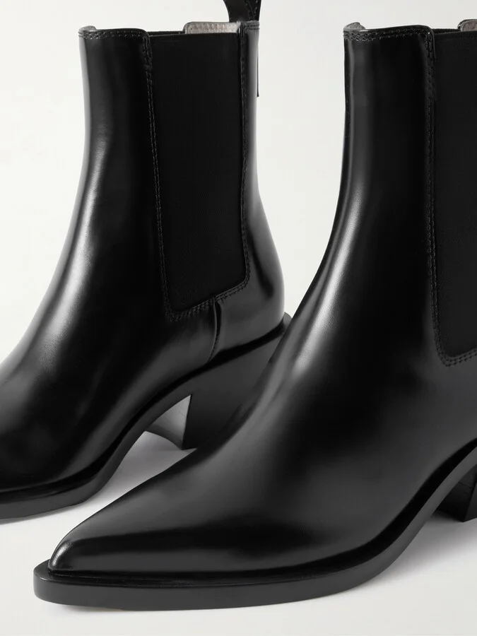 Gianvito Rossi - Wylie Dover 45 Glossed-leather Chelsea Boots - Black - Image 4