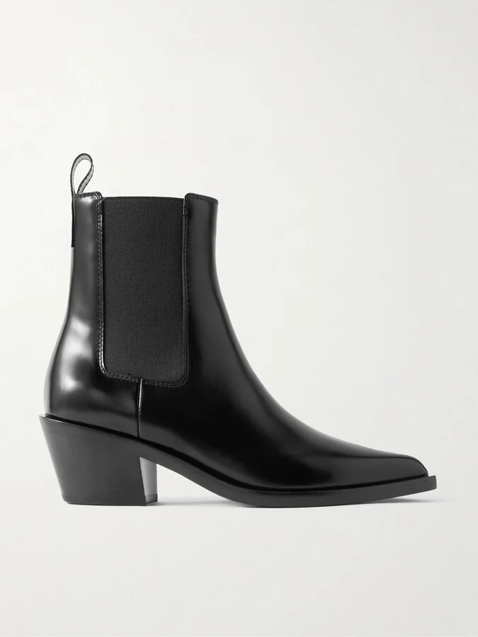 Gianvito Rossi - Wylie Dover 45 Glossed-leather Chelsea Boots - Black