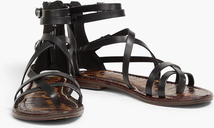 Gibbs leather and faux raffia sandals - Image 2