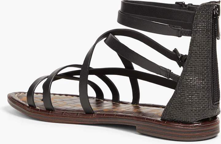 Gibbs leather and faux raffia sandals - Image 3