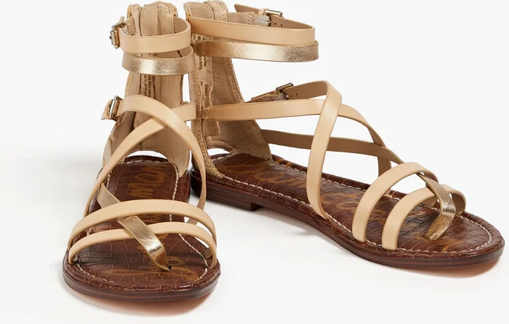 Gibbs leather and faux raffia sandals - Image 2