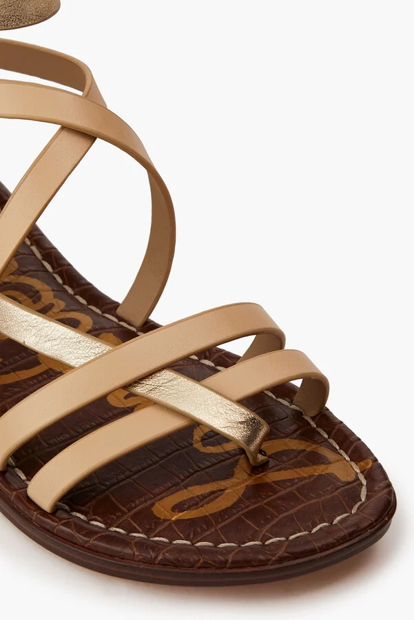 Gibbs leather and faux raffia sandals - Image 4