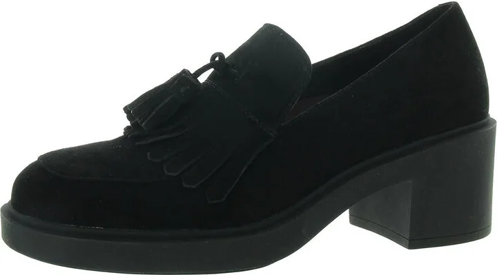Gibes Womens Suede Fringe Loafers