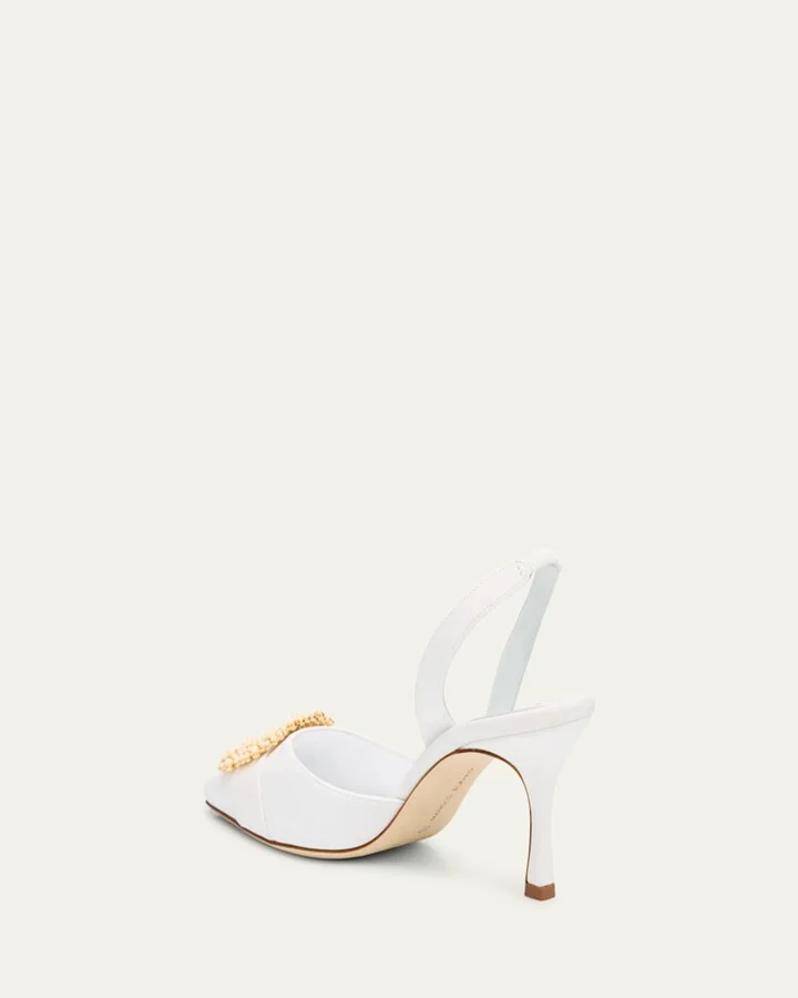 Gibsli Silk Buckle Slingback Pumps - Image 3