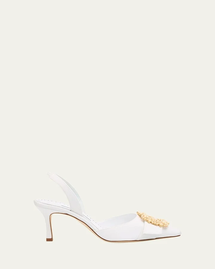 Gibsli Silk Buckle Slingback Pumps