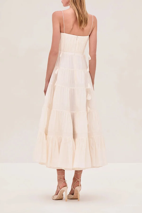 Gienna Midi Dress in Alabaster - Image 2