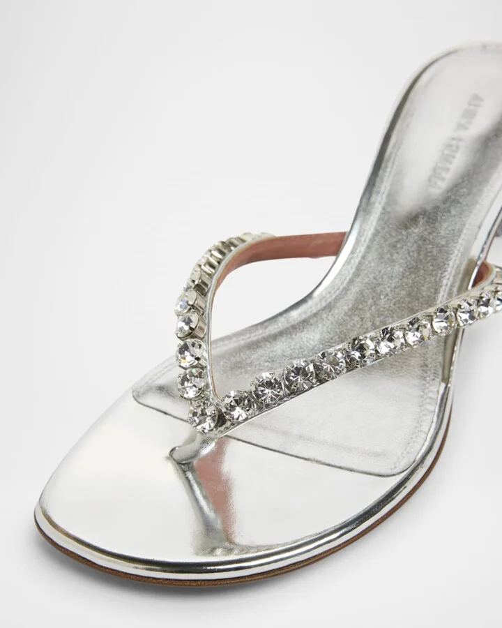 Gigi Crystal Kitten Thong Sandals - Image 5