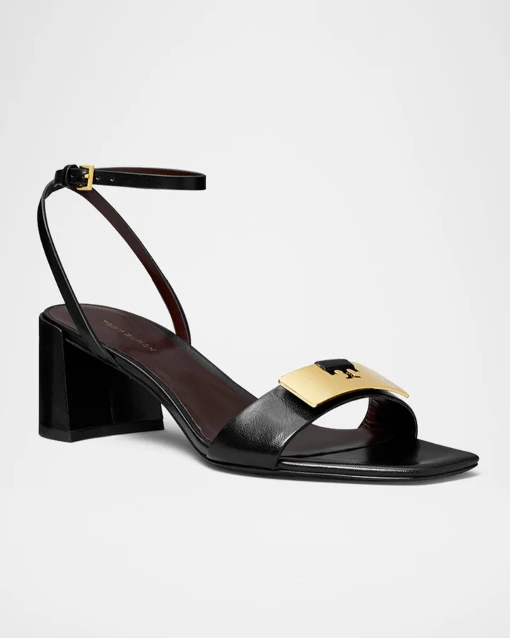 Gigi Leather Bar Ankle-Strap Sandals - Image 2