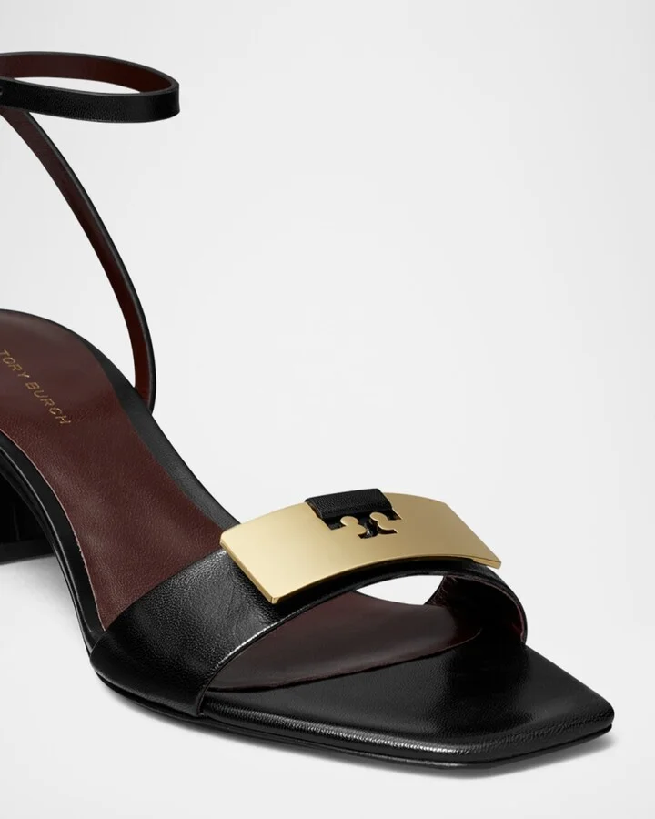 Gigi Leather Bar Ankle-Strap Sandals - Image 3