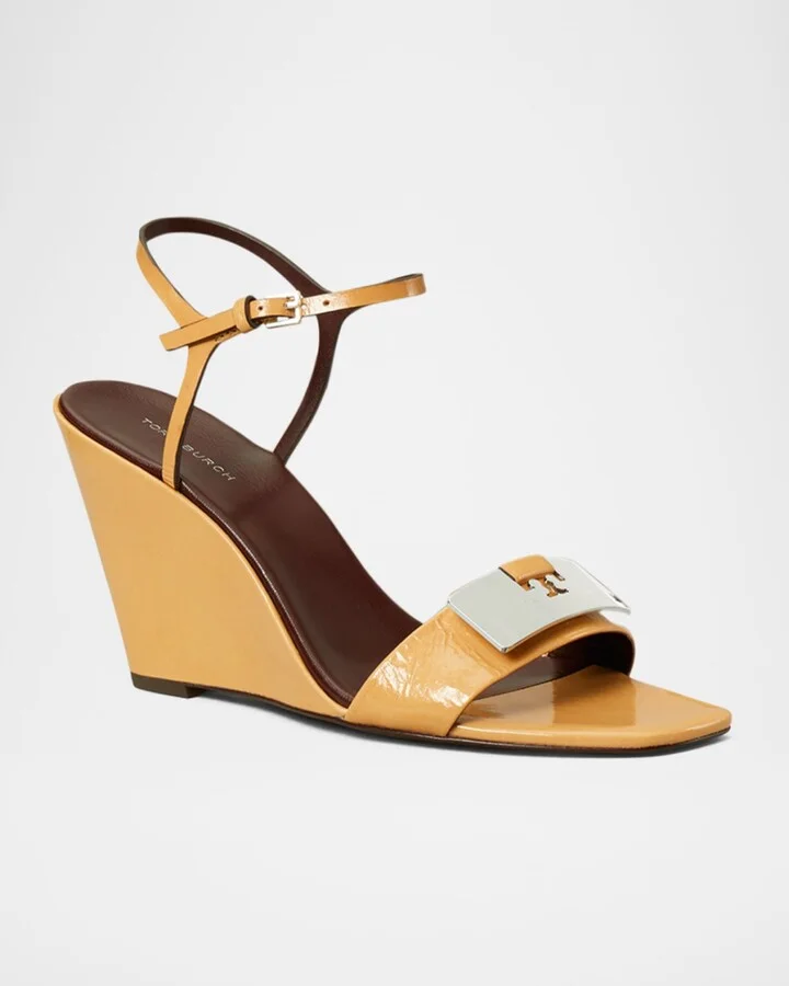Gigi Leather Bar Ankle-Strap Wedge Sandals - Image 2