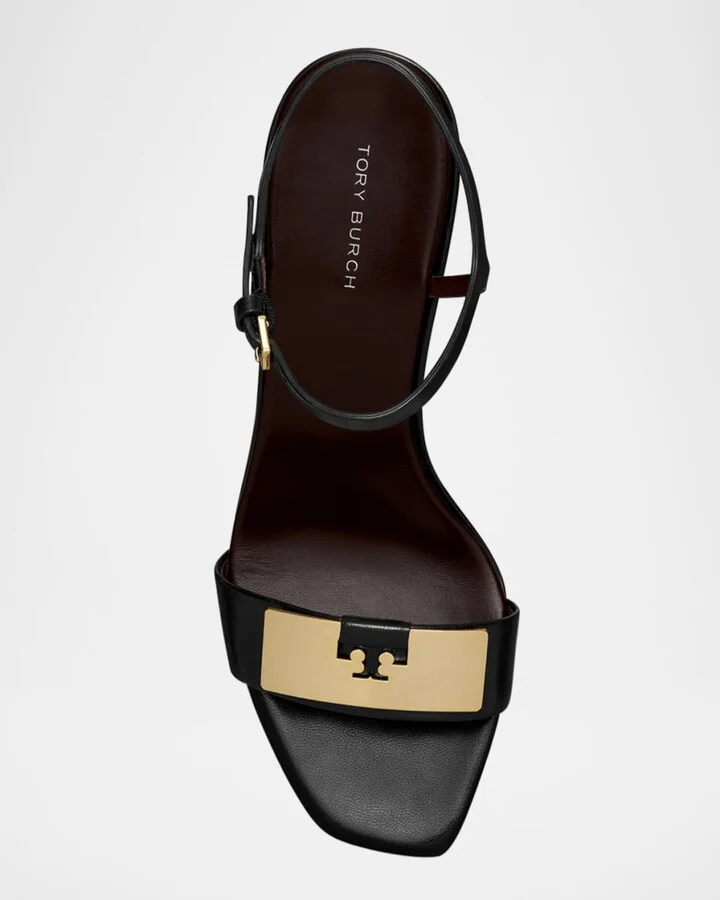 Gigi Leather Bar Wedge Sandals - Image 2