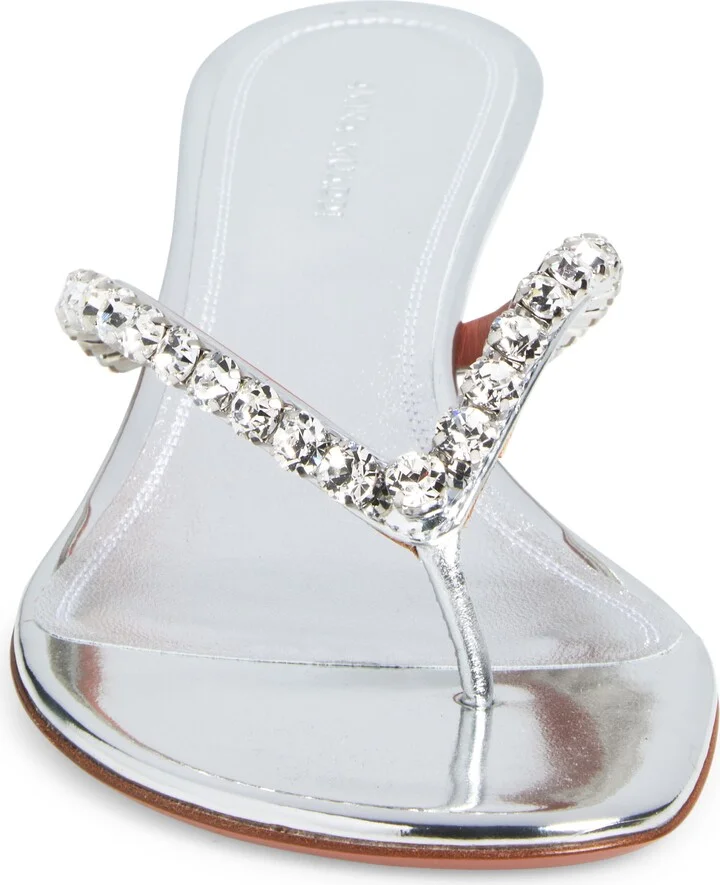 Gigi Metallic Crystal Strap Kitten Heel Sandal - Image 4