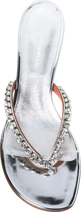 Gigi Metallic Crystal Strap Kitten Heel Sandal - Image 5