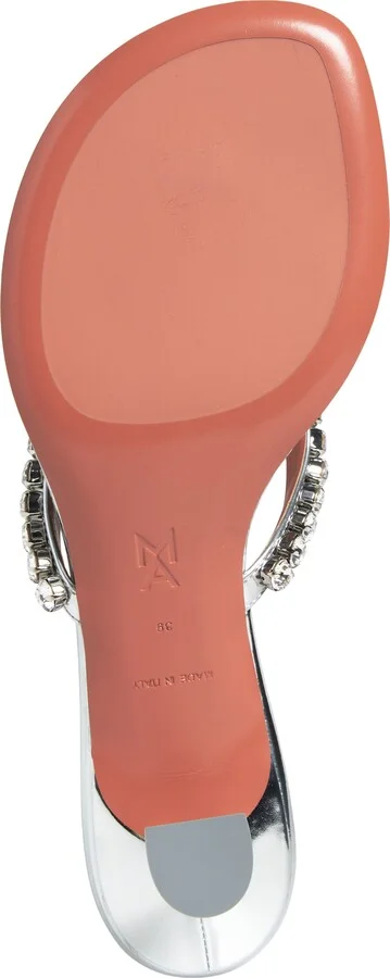 Gigi Metallic Crystal Strap Kitten Heel Sandal - Image 6