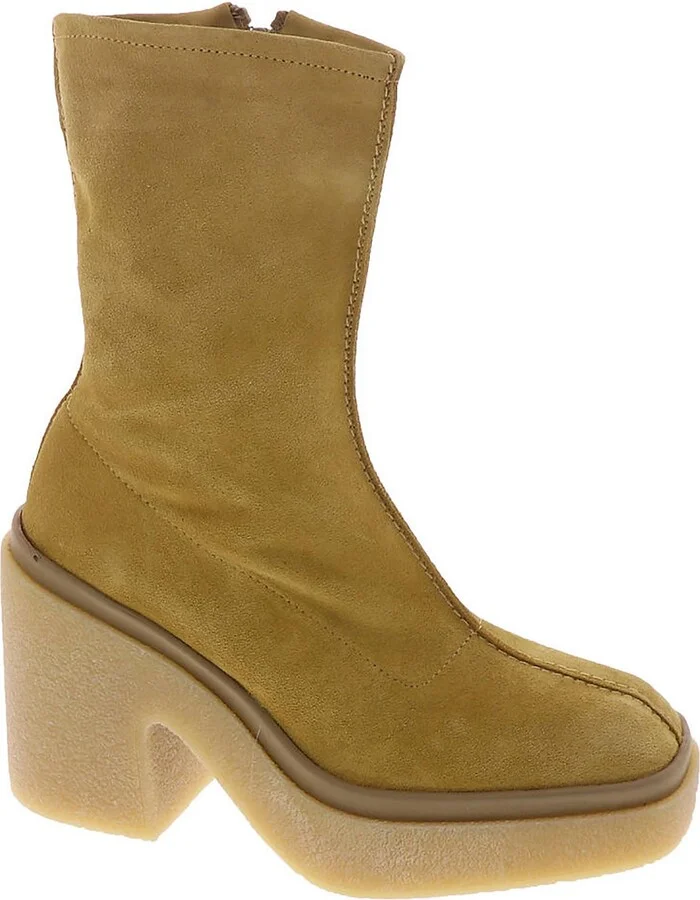 Gigi Womens Suede Block Heel Ankle Boots