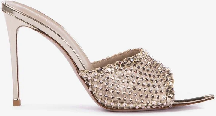 Gilda 110 Crystal-Embellished Metallic Sandals