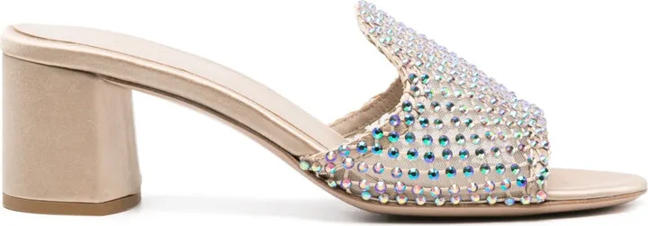 Gilda 60mm crystal-embellished mules